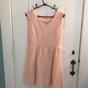 Coral and white patterned dress